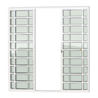 Porta Montada de Correr com Visor Metal Alumínio Super 25 com Travessas Central 2,10x2,00m Brimak