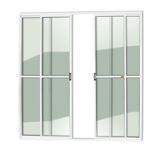 Porta Montada Balcão de Correr com Visor Metal Alumínio Super 25 Central 2,10x2,40m Brimak