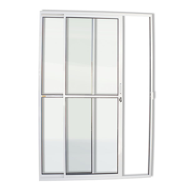 Porta Montada de Correr com Visor Metal Alumínio Super 25 Direito 2,10x1,50m Brimak