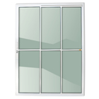 Porta Montada de Correr 3 Folhas com Visor Metal Alumínio Super 25 Esquerdo 2,10x1,20m Brimak