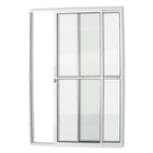 Porta Montada de Correr 2 Folhas com Visor Metal Alumínio Super 25 Esquerdo 2,10x1,50m Brimak