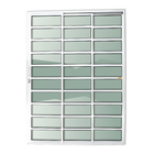 Porta Montada de Correr 3 Folhas com Visor Metal Alumínio Super 25 com Travessas Esquerdo 2,10x1,80m Brimak