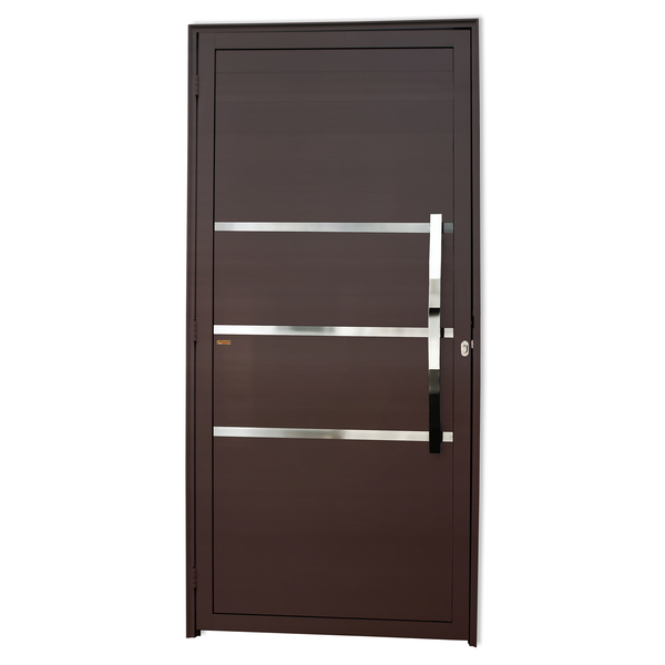 Porta Montada de Giro com Puxador Alumínio 210x100cm Direito Brimak