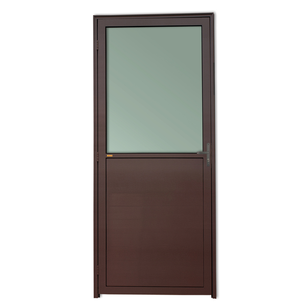 Porta Montada de Giro Lambri e Mini Boreal Alumínio 210x80cm Direito Brimak