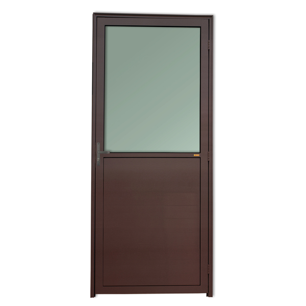 Porta Montada de Giro Lambri e Mini Boreal Alumínio 210x80cm Esquerdo Brimak