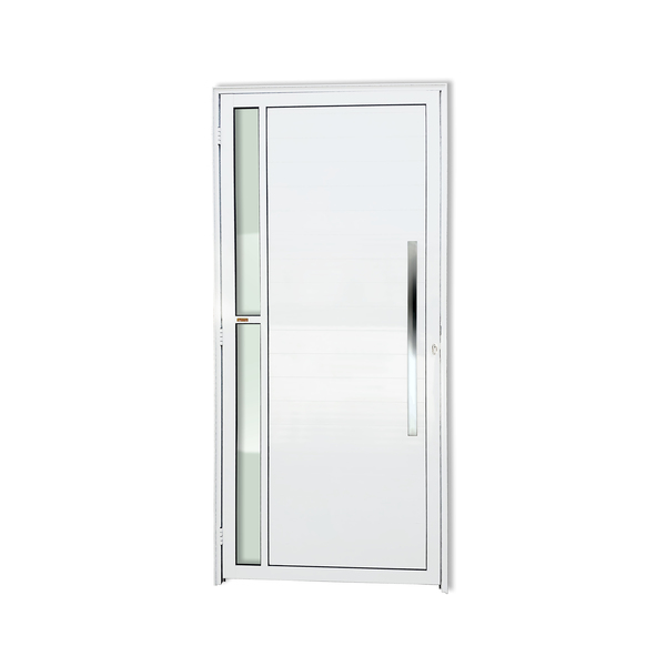 Porta Montada de Giro Lambri com Visor Metal Alumínio Super 25 Visione Direito 2,10x0,90m Brimak