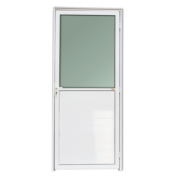 Porta Montada de Giro Lambri com Visor Metal Alumínio Super 25 Esquerdo 2,10x0,90m Brimak