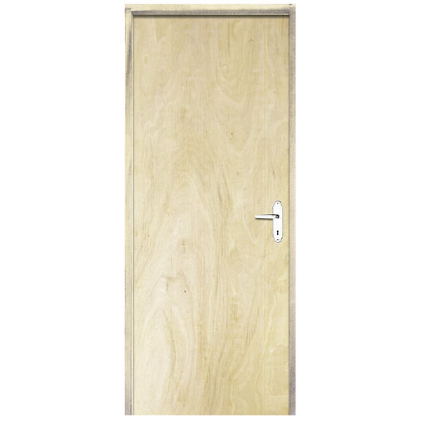 Porta Montada De Giro de Madeira Pinus Lisa 2,10x0,82m Esquerdo  Esquadrias Sidney