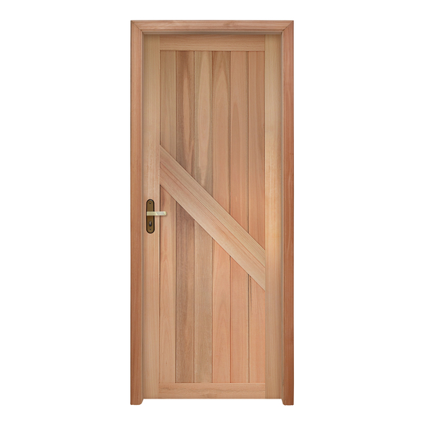 Porta Montada de Giro Lisa Madeira Eucalipto Maciça EWK P14 Direito 2,13x0,845m Rondosul
