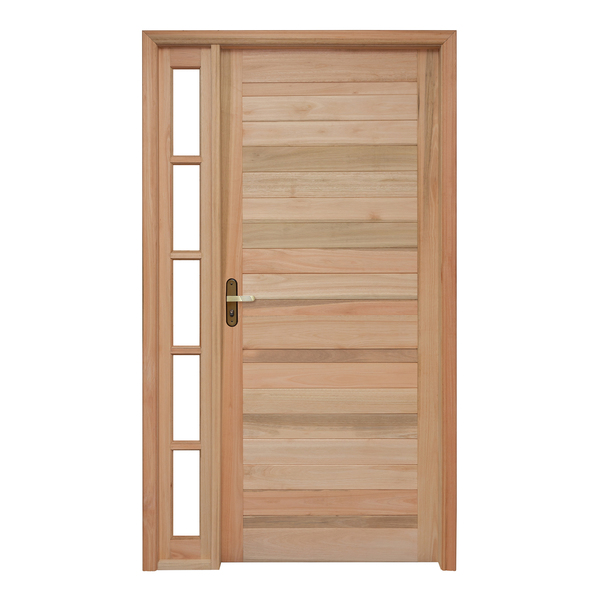 Porta Montada de Giro Lisa Madeira Eucalipto Maciça EWK P28 Direito 2,13x1,09m Rondosul