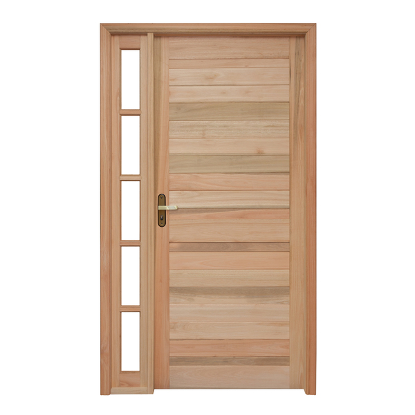 Porta Montada de Giro Lisa Madeira Eucalipto Maciça EWK P28 Direito 2,13x1,19m Rondosul