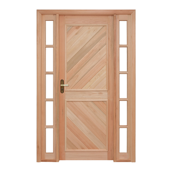 Porta Montada de Giro Lisa Madeira Eucalipto Maciça EWK P12 Direito 2,13x1,44m Rondosul