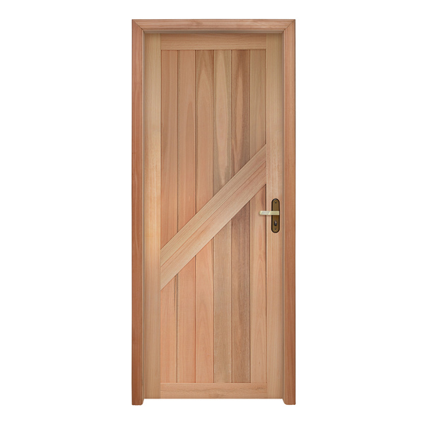 Porta Montada de Giro Lisa Madeira Eucalipto Maciça EWK P14 Esquerdo 2,13x0,845m Rondosul