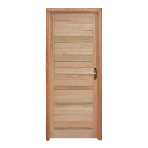 Porta Montada de Giro Lisa Madeira Eucalipto Maciça EWK P28 Esquerdo 2,13x0,945m Rondosul