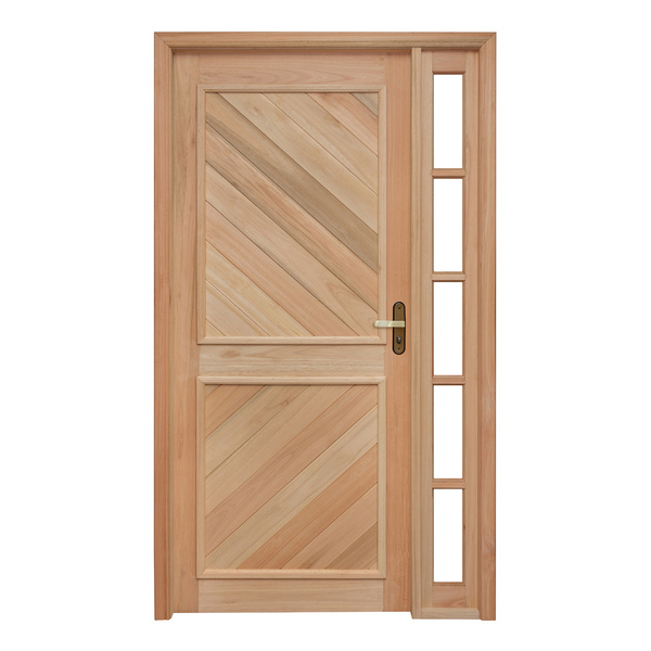 Porta Montada de Giro Lisa Madeira Eucalipto Maciça EWK P12 Esquerdo 2,13x1,09m Rondosul