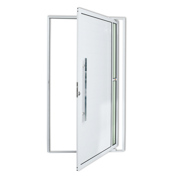 Porta Montada Pivotante com Visor Metal Alumínio Super 25 Visione Esquerdo 2,10x1,20m Brimak