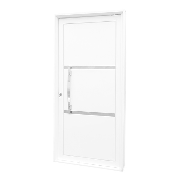 Porta Montada Pivotante Decorada de Aço Pintado 2,17x1,08m Esquerdo Ideal CRV