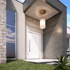 Porta Montada Pivotante Decorada Metal Alumínio Lucasa Eccellente Esquerdo 2,25x1,30m Ullian