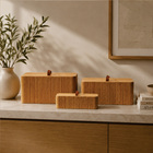 Porta Objeto C/Tampa Bambu 20X10X6