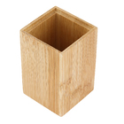 Porta Objeto de Banheiro Madeira Bamboo Quadrado Sensea