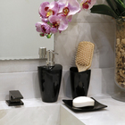 Porta Objeto de Banheiro Preto em Resina Plástica Torina Sensea