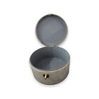 Porta Objetos Circular Moderno Cinza Em Courino M