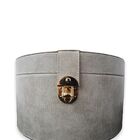 Porta Objetos Circular Moderno Cinza Em Courino P