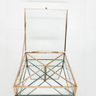 Porta Objetos Em Vidro E Metal Transparente E Cobre 20cm X 2