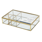 Porta objetos Retangular Dourado Bancada 25 x 6 x 16 Oikos