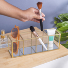 Porta objetos Retangular Dourado Bancada 25 x 9 x 7 Oikos