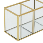 Porta objetos Retangular Dourado Bancada 25 x 9 x 7 Oikos