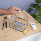 Porta objetos Retangular Dourado para Bancada 13 x 5 x 11 Oikos