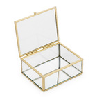 Porta Objetos Retangular Dourado para Bancada 13x5x11cm Oikos