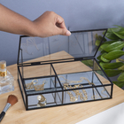 Porta objetos Retangular Preto Bancada 25 x 6 x 16 Oikos