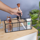 Porta objetos Retangular Preto Bancada 25 x 9 x 7 Oikos