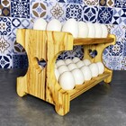 Porta Ovos Circular Madeira Para 30 Unidades - Organizador de