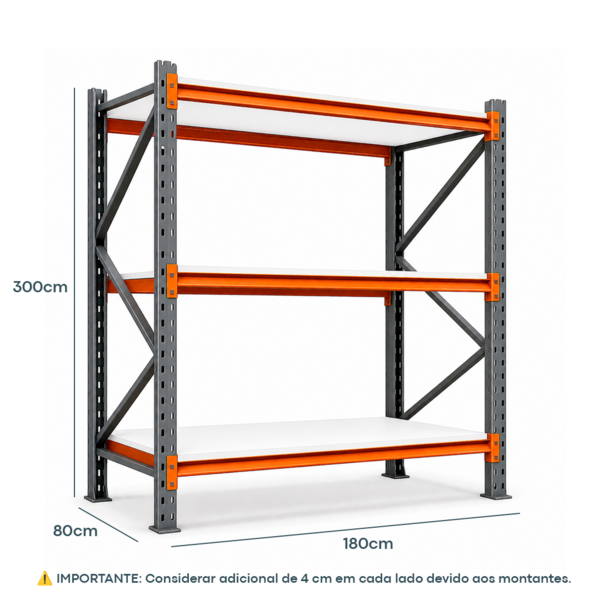 Porta Pallet Mini 3,00m De Altura Para 500kg Por Nível Com Mdf Branco ...