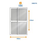 Porta Panoramica Laminada De Aluminio 210x150cm 2 Folhas Move
