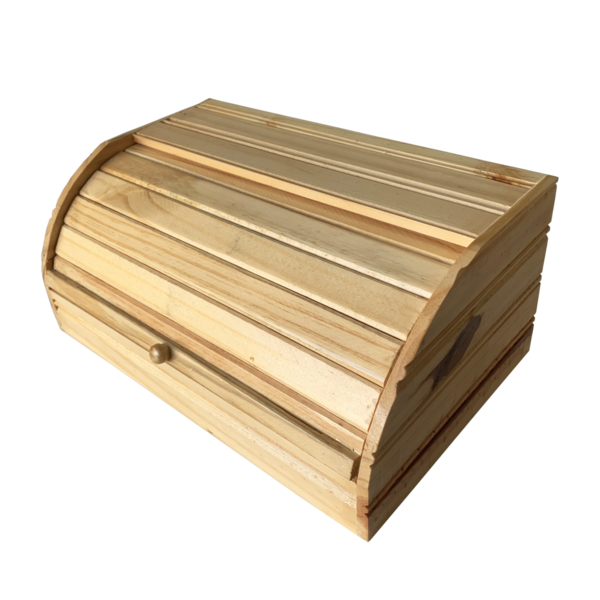 Porta Pão E Bolo De Madeira Pinus Tampa Retrátil Para Mesa En