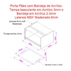 Porta Pão Em Madeira E Tampa Em Acrílico Com Bandeja