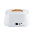 Porta Pão Metalla C/ Tampa Multiuso Preto/branco Cozinha Yoi