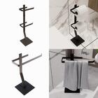 Porta Papel Chão Reserva Duplo Toalha Rosto Banheiro Preto