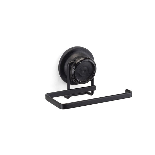 Porta Papel Higiênico Aço e Plástico Sucção Black Fosco Arthi