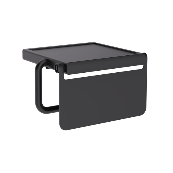 Porta Papel Higiênico Aço Inox de Parede Neo Preto Sensea