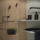 Porta Papel Higiênico Aço Inox de Parede Neo Preto Sensea