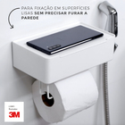 Porta Papel Higiênico Design Branco Fosco 3M Arthi