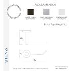 Porta Papel Higiênico Athenas Inox e Metal Escovado Acetinado