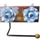 Porta Papel Higiênico Branco Em Madeira E Ferro - Cód 1139