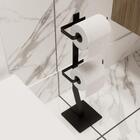 Porta Papel Higiênico Chão Papeleira Reserva Preto Duplo