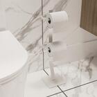 Porta Papel Higiênico Chão Papeleiro 2 Rolos Branco Duplo